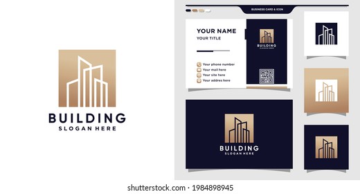 Building logo template with modern style for construction and business card design Premium Vector