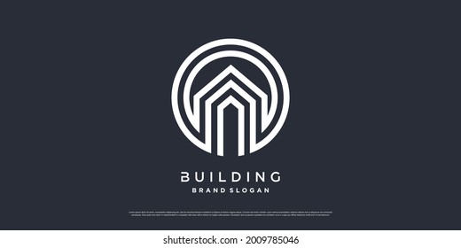 Building logo template with modern unique concept Premium Vector part 5