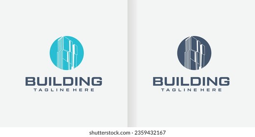 Building logo template with modern unique concept