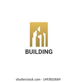 Building Logo Template, for Real Estate Business, Property Development, and Construction Logo Vector Design