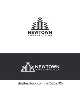 Building logo template for real estate agency, construction company and hotels