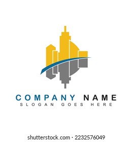 building logo templates. building icon vector with shadow