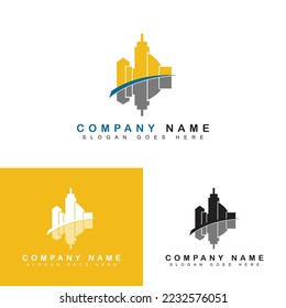 crear plantillas de logotipo. vector de icono de construcción con sombra