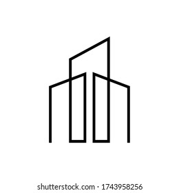 Construir el vector del logotipo. Ilustración de arquitectura aislada en blanco.