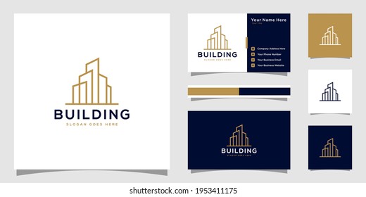 Building Logo Vector And Business Card Design