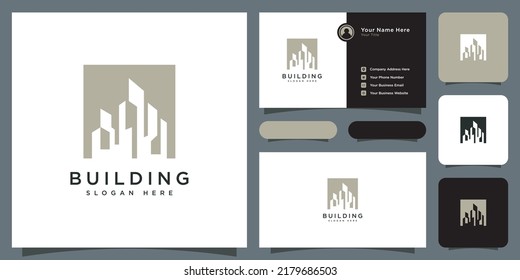 Building logo vector and business card design