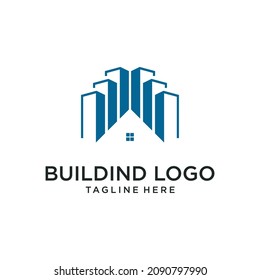 Building Logo Vector Design Modern Real Estate Company .Residential Contractor, General Contractor And Commercial Office Property Business Logos.