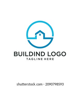 Building Logo Vector Design Modern Real Estate Company .Residential Contractor, General Contractor And Commercial Office Property Business Logos.