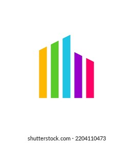Building Logo Vector Design Template. Colorful City logo design concept. Simple icon symbol