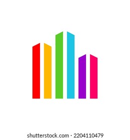 Building Logo Vector Design Template. Colorful City logo design concept. Simple icon symbol