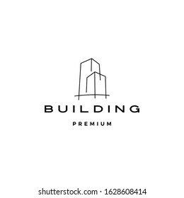 building logo vector icon line outline monoline illustration	