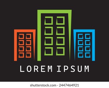 Construyendo la Ilustración vectorial del logotipo. Icono del contratista, logotipo de la construcción, construcción arquitectónica, casa, bienes raíces. Puede utilizar para el logotipo, infografía, Anuncio, cartel, Diseño web. 