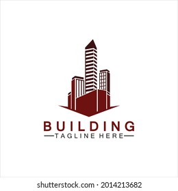 Diseño de ilustración vectorial del logotipo de construcción, plantilla de logotipo inmobiliario, icono de símbolo del logotipo