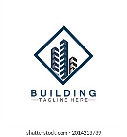 Diseño de ilustración vectorial del logotipo de construcción, plantilla de logotipo inmobiliario, icono de símbolo del logotipo