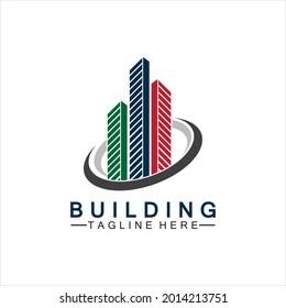 Diseño de ilustración vectorial del logotipo de construcción, plantilla de logotipo inmobiliario, icono de símbolo del logotipo