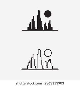 Diseño de ilustración vectorial del logotipo de construcción, plantilla de logotipo inmobiliario, icono de símbolo del logotipo