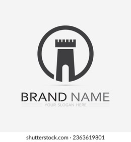 Diseño de ilustración vectorial del logotipo de construcción, plantilla de logotipo inmobiliario, icono de símbolo del logotipo