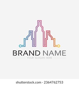Building logo vector illustration design,Real Estate logo template, Logo symbol icon