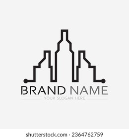 Building logo vector illustration design,Real Estate logo template, Logo symbol icon