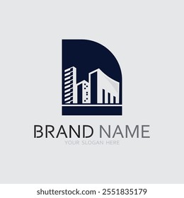 Design de ilustração de vetor de logotipo de construção,Modelo de logotipo imobiliário, ícone de símbolo de logotipo