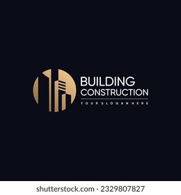 Building logo vector with modern and simple style