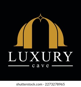 Building logo.Design for building, real estate, apartment, architecture, construction, property, residence, planning and structure. Modern cave concept.