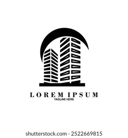 Building logos, complex logos, real estate logos, on a white background suitable for mascots, icons, marketing, brands, etc.