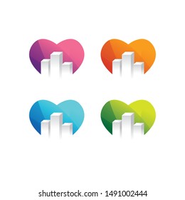 building love logo vector colorful