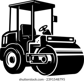 Silhouette de la máquina de construcción, Silhouette del vector del bulldozer