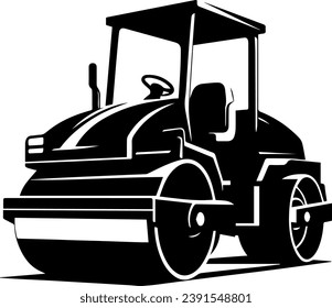 Building Machine Silhouette, Bulldozer Vector Silhouette