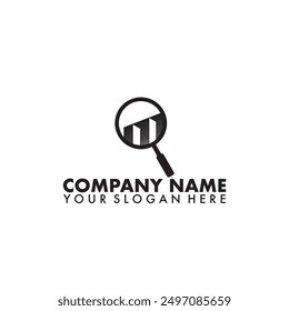 Building and magnifying glass logo design template design template
