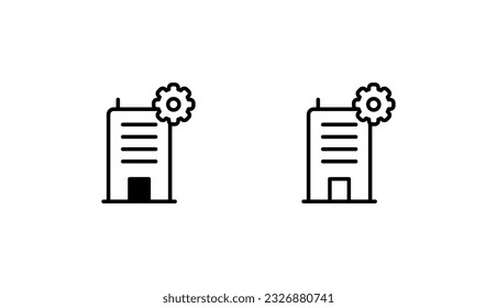 Diseño de iconos de Administración de Edificios con ilustración de fondo blanco