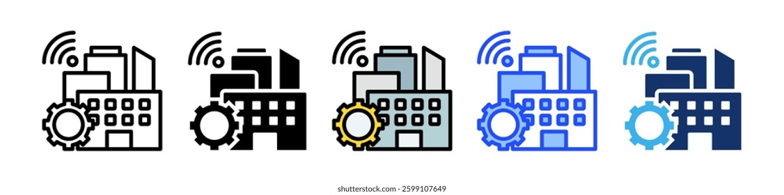 Building Management Icon Set With Multiple Style Collection