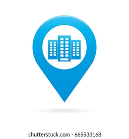 building map pointer icon marker GPS location flag symbol