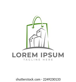 Building Market Logo Vector Icon Illustration