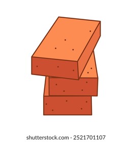 Building Material Bricks Illustration for Industrial Theme Design