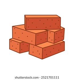 Building Material Bricks Illustration for Industrial Theme Design