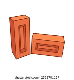 Building Material Bricks Illustration for Industrial Theme Design