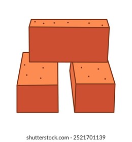 Ilustración de ladrillos de material de construcción para diseño de temas de Industrial