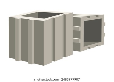 Building material. Concrete blocks. Cartoon supplies for buildings works. Construction concept. Illustration can be used for construction sites or illustrate renovation works