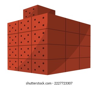Material de construcción. Montón de ladrillo rojo. Material de caricatura para las obras de los edificios. Concepto de construcción. La ilustración puede utilizarse para las obras de construcción o ilustrar las obras de renovación