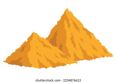 Building material. Heap of sand. Cartoon supplies for buildings works. Construction concept. Illustration can be used for construction sites or illustrate renovation works