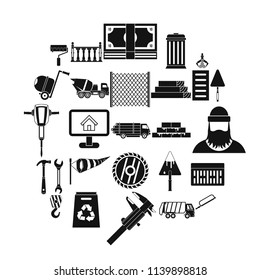 Building material icons set. Simple set of 25 building material vector icons for web isolated on white background