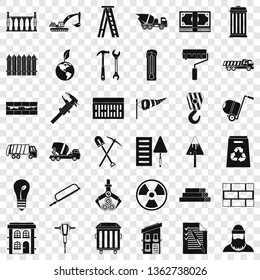 Building material icons set. Simple style of 36 building material vector icons for web for any design