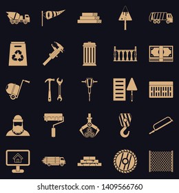 Building material icons set. Simple set of 25 building material vector icons for web for any design