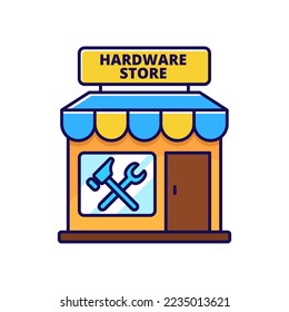 Building material shop vector illustration isolated on white background. Building material shop icon