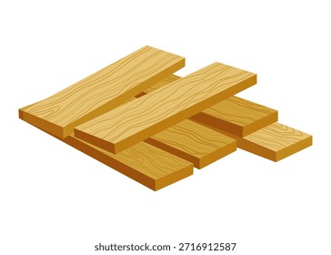 Baumaterial. Bretterstapel. Cartoon-Zubehör für Bauarbeiten. Baukonzept. Illustration kann für Baustellen oder für Renovierungsarbeiten verwendet werden
