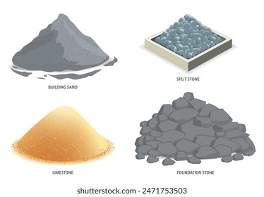 Building Material Supplies, building sand. Eps Vector