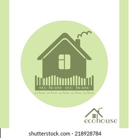 building materials eco emblem green circle isolated