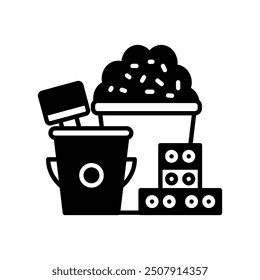 Building Materials Glyph Icon, Vector illustration
